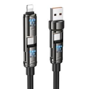 CABLE HOCO U143 JOY 4 EN 1 USB/C A IP Y TIPO-C 240W NEGRO