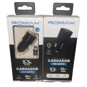 CARGADOR DE AUTO ROMAX 5.5A 35W