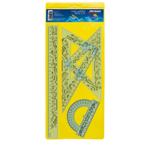 ESCUADRON DE REGLAS ESTUCHE GEOMETRICO CRISTAL 30CM