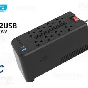 ESTABILIZADOR 1200VA(600W) FORZA FVR-1222USB 8-Tomas 2pt-USB Proteccion inteligente frente a variaciones electricas.