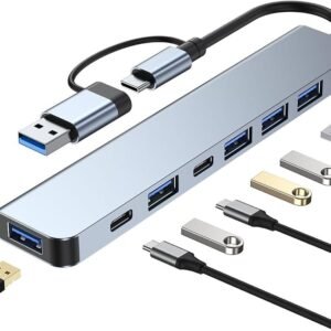 HUB TIPO C CON ADAPTADOR USB DE 7 PUERTOS